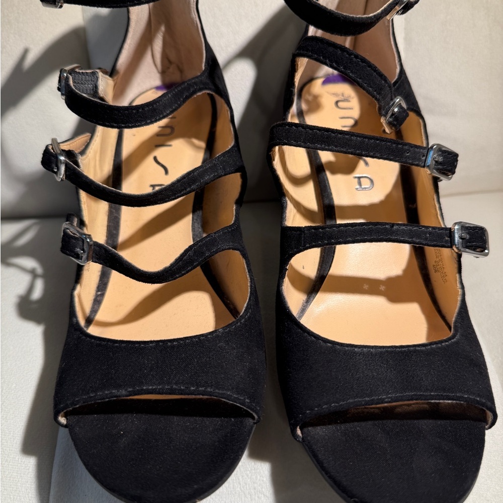 Unisa Black Strappy Heels
